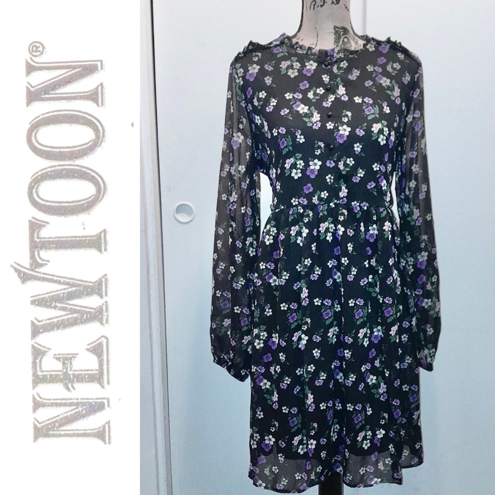 Modest Floral Print Oversized Loose High Waist Swing Dress